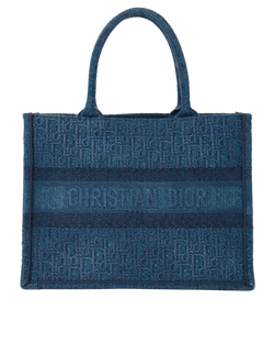 Medium Book Tote, Denim, Blue, 50MA0210, 3*